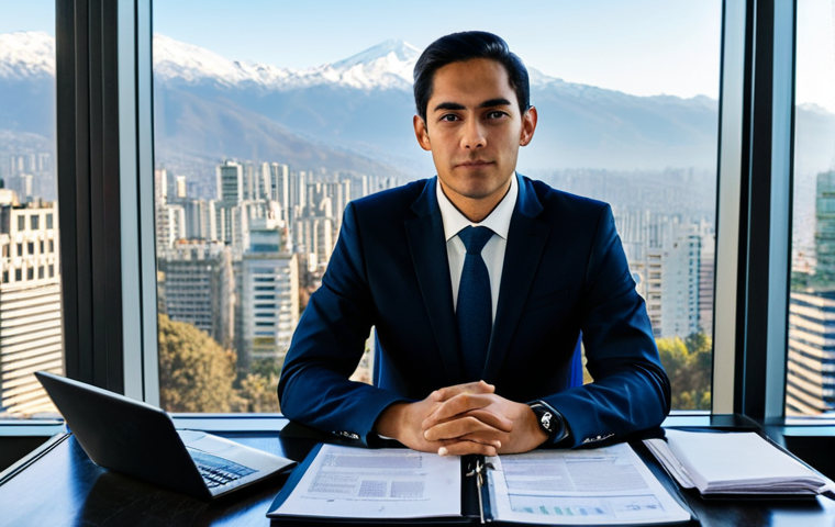 A focused professional, fully clothed in a modest, dark business suit, sits attentively at a modern, ergonomic desk in a bright, high-rise office in Santiago, Chile. Large windows behind them reveal a panoramic view of the city skyline stretching towards the distant Andes mountains under a clear sky. The desk is tidy with a laptop and a few professional documents. The atmosphere is one of professionalism and efficiency.
safe for work, appropriate content, fully clothed, professional dress, modest clothing, family-friendly, perfect anatomy, correct proportions, natural pose, well-formed hands, proper finger count, natural body proportions, high-quality corporate photography, natural light, sharp focus, vibrant colors.