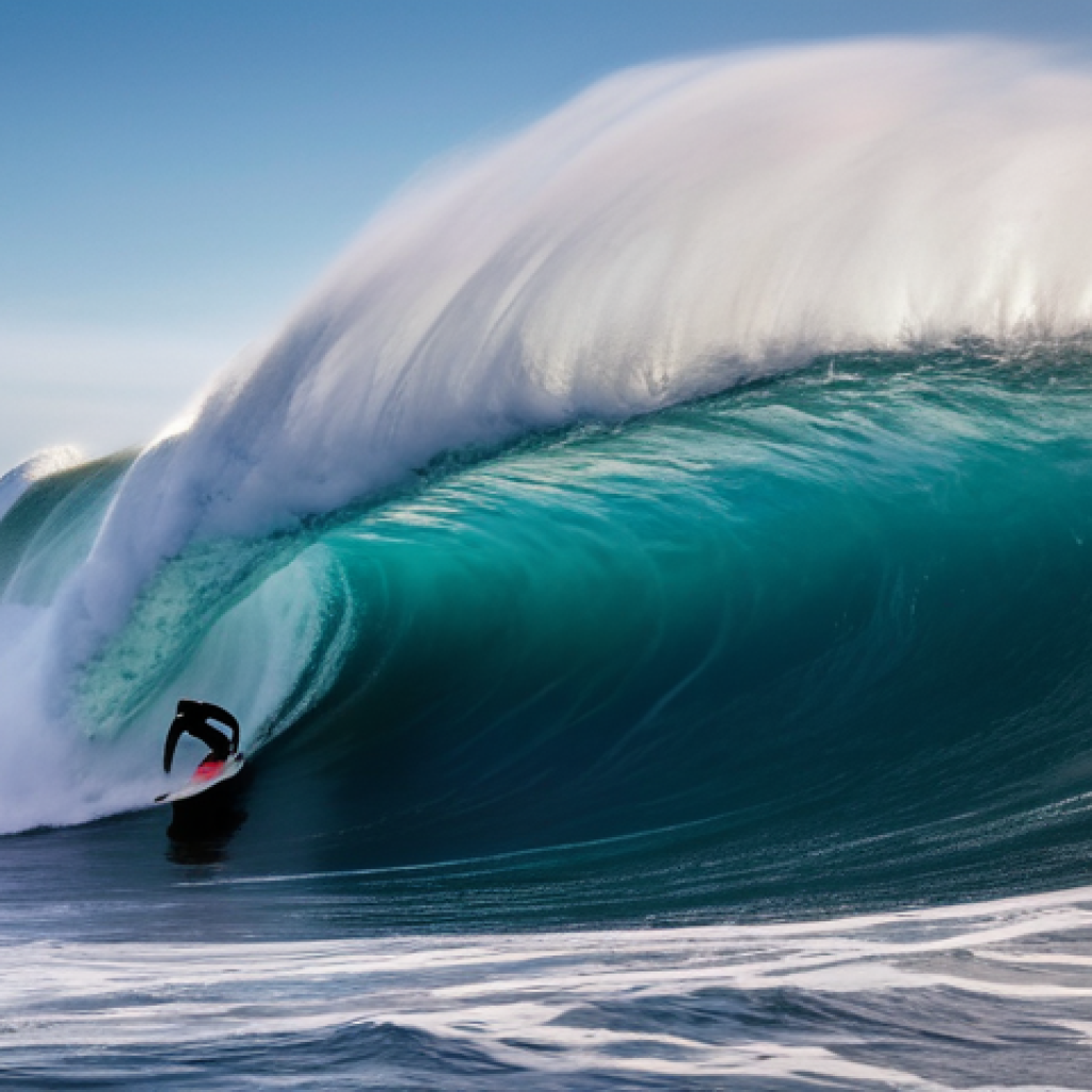 칠레 서핑 명소 추천 - **Epic Big-Wave Surfing at Punta de Lobos, Chile**
    A powerful, cinematic shot of a professional ...