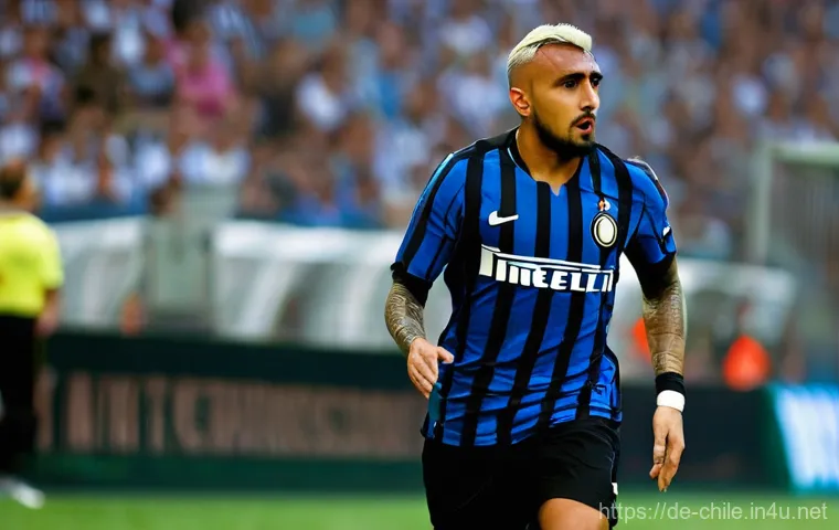 아르투로 비달 선수 분석 - **Prompt:** "A highly dynamic, action-packed close-up of Arturo Vidal on a football pitch, embodying...